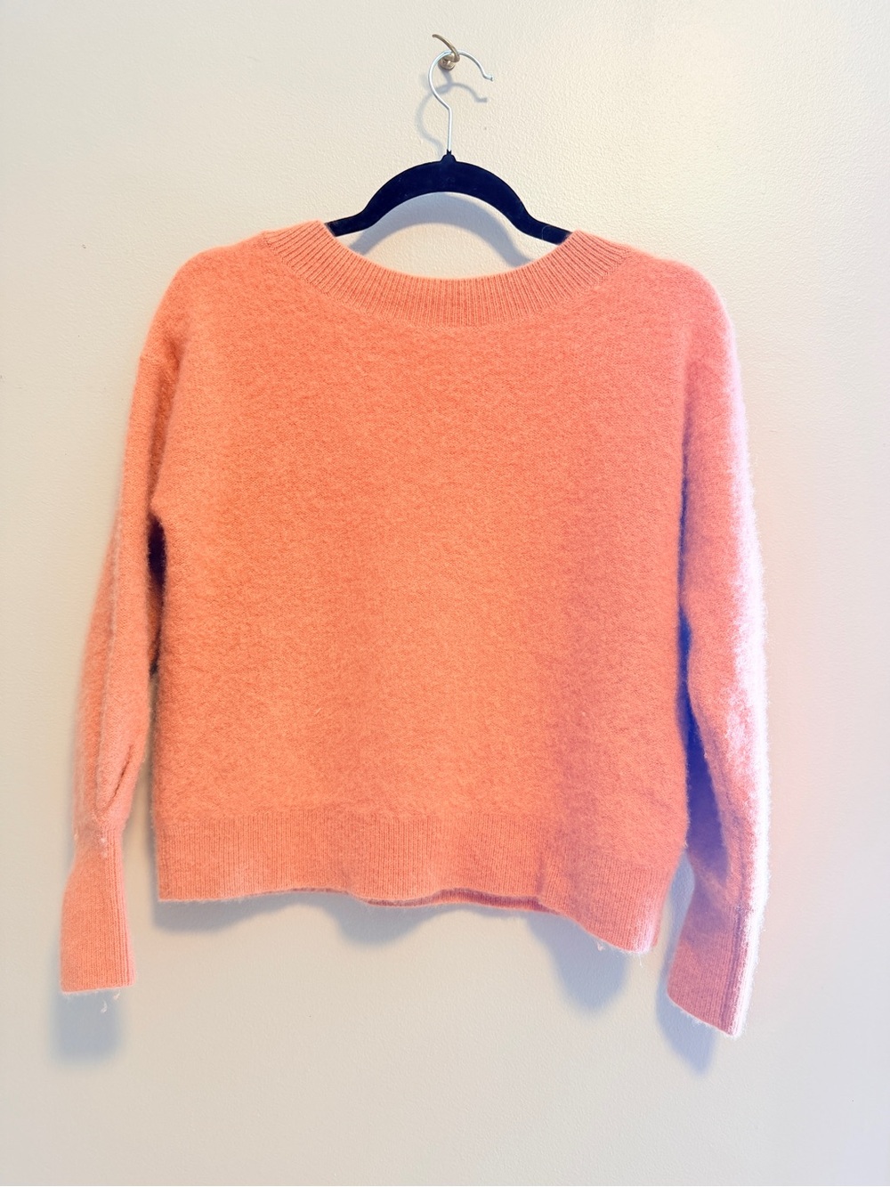Club Monaco 100% Cashmere Crewneck Sweater Coral Orange XS